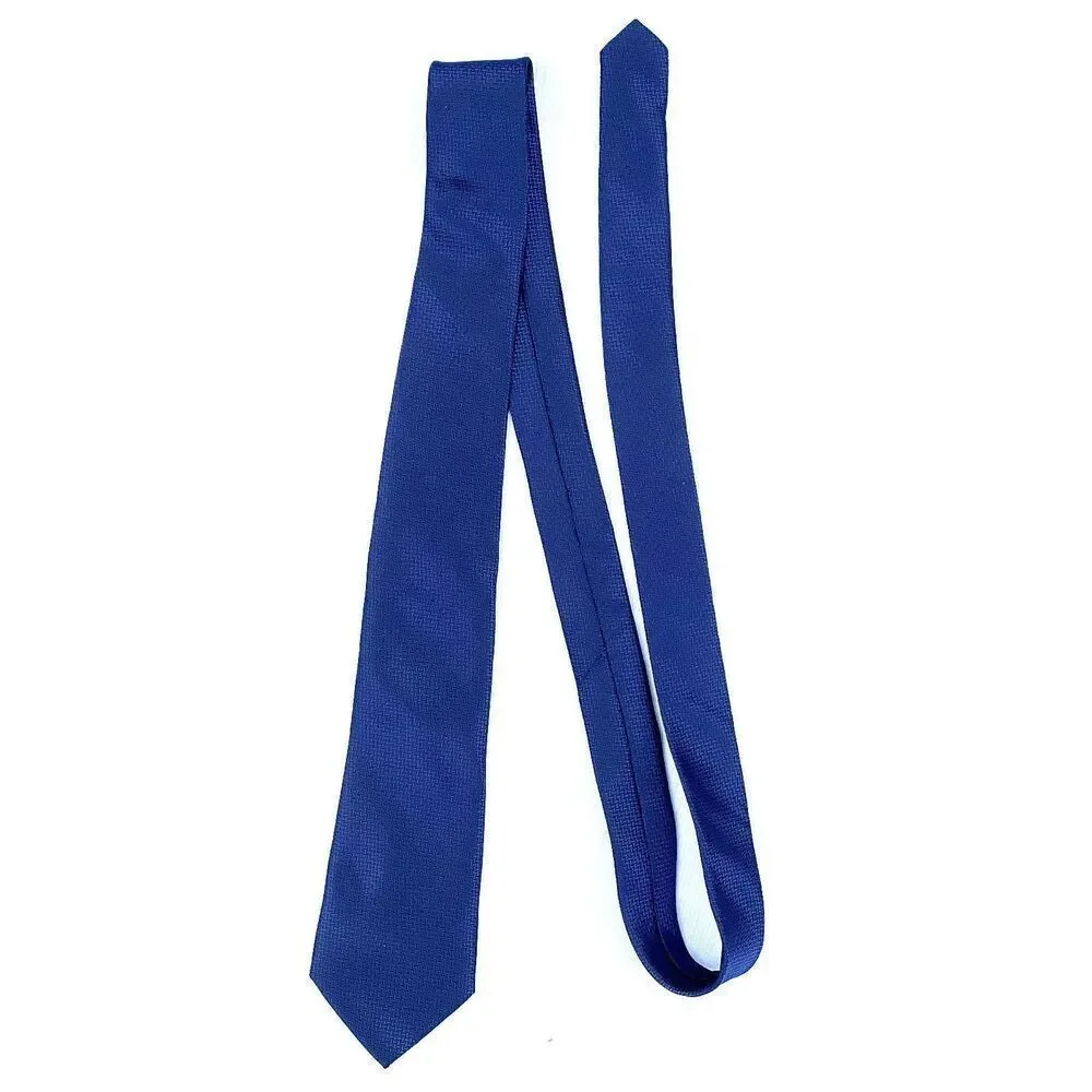 Adulove Blue Textured Embroidered Geometric  Tie
